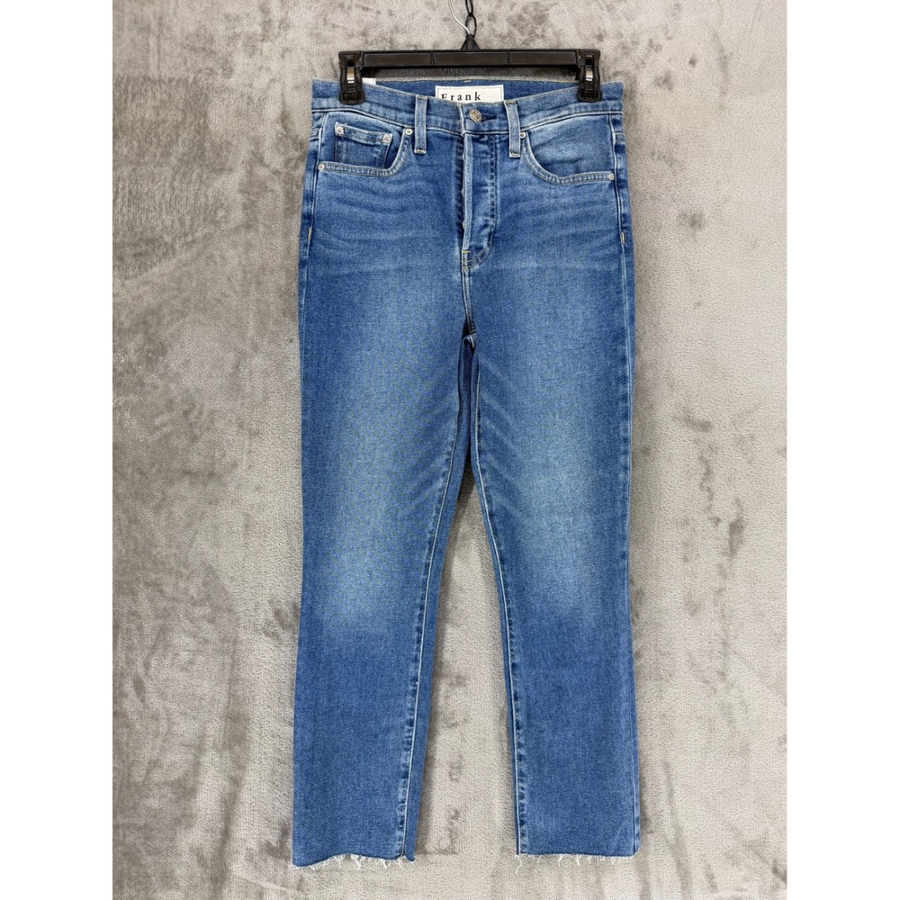 Frank & Eileen Cork Antique Blue Base Straight Leg Raw Hem‎ Jeans D601 Size 27